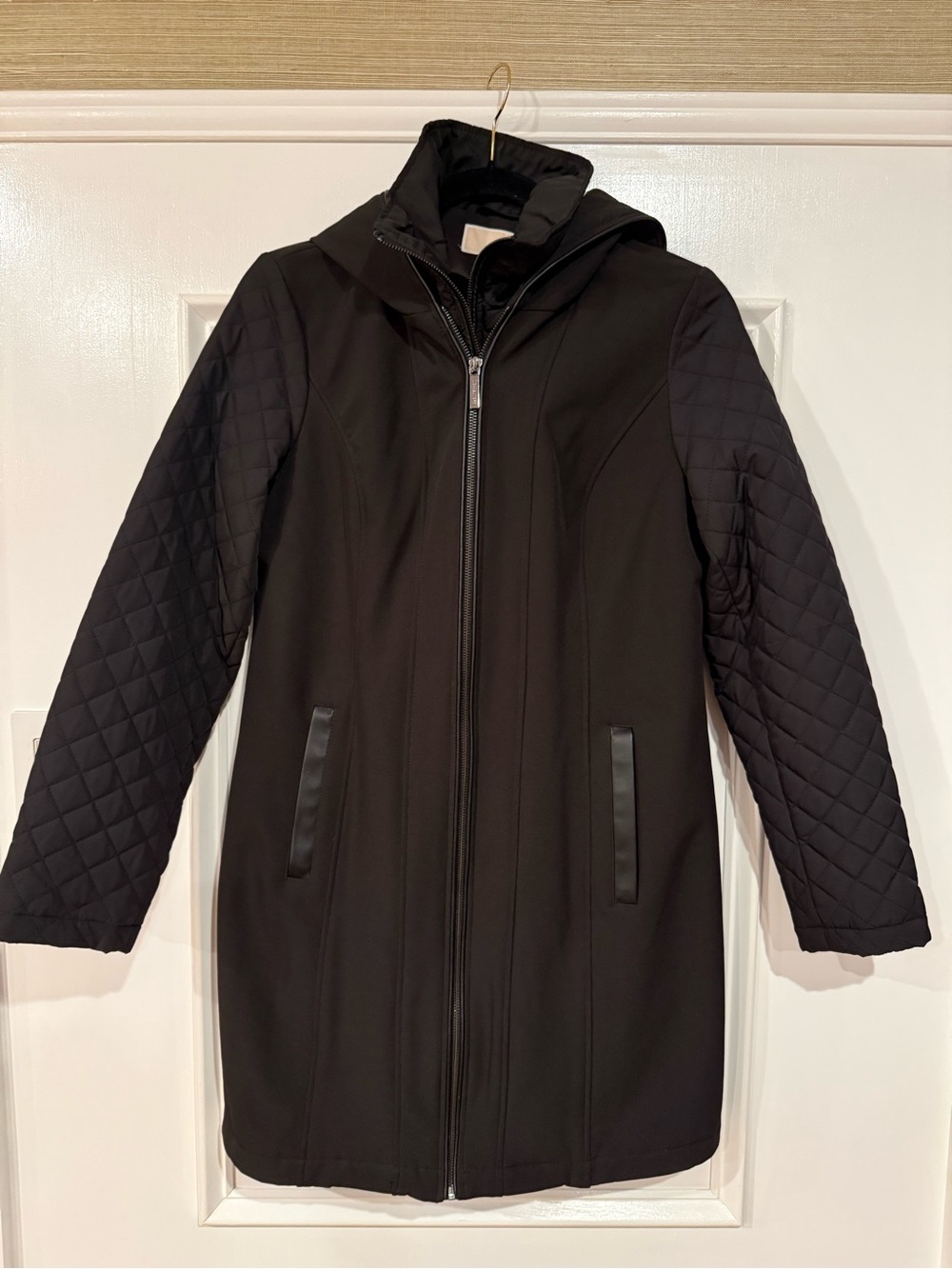 Michael Kors Black Coat with Tan Label